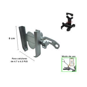 PORTA CELULAR METALICO P/MOTO SILVER C/PATA CD-3303