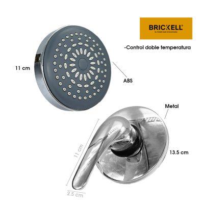 LLAVE DE DUCHA Y REGADERA REDONDA FRIO Y CALIENTE METAL/ABS BK-2109