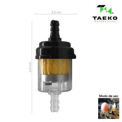 FILTRO DE GASOLINA P/MOTO NEGRO UNIVERSAL TAEKO TM-21005-N