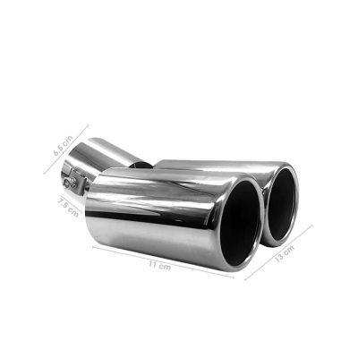 PUNTA DE ESCAPE CROMADO DOBLE RECTA 63MM YKMF-001