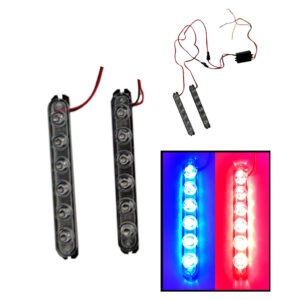 LAMPARA LED 2 PCS 6 LED ZW-326 ROJO AZUL