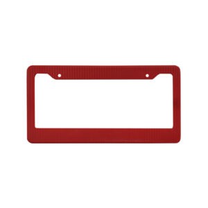 porta placa fibra carbono color rojo para carro color liso