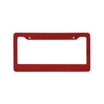 porta placa fibra carbono color rojo para carro color liso
