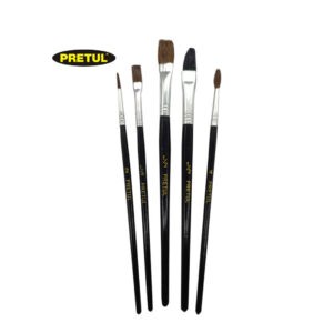PINCELES  REDONDO Y PLANOS 5 PCS PRETUL