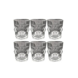 TEQUILERO CALAVERA VIDRIO 6PCS 1.9 ONZAS 6X4.5CM