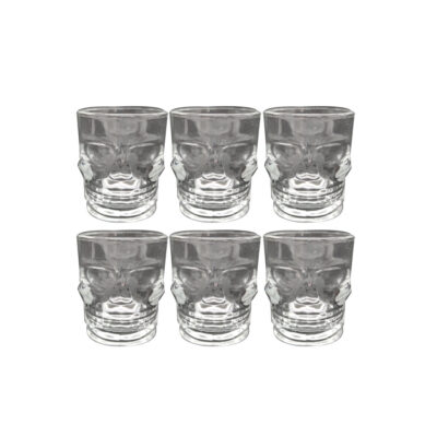 TEQUILERO CALAVERA VIDRIO 6PCS 1.9 ONZAS 6X4.5CM