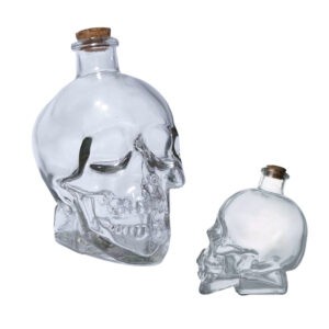 BOTELLA C/CORCHO DE VIDRIO CALAVERA 30 ONZAS 16X11X14CM