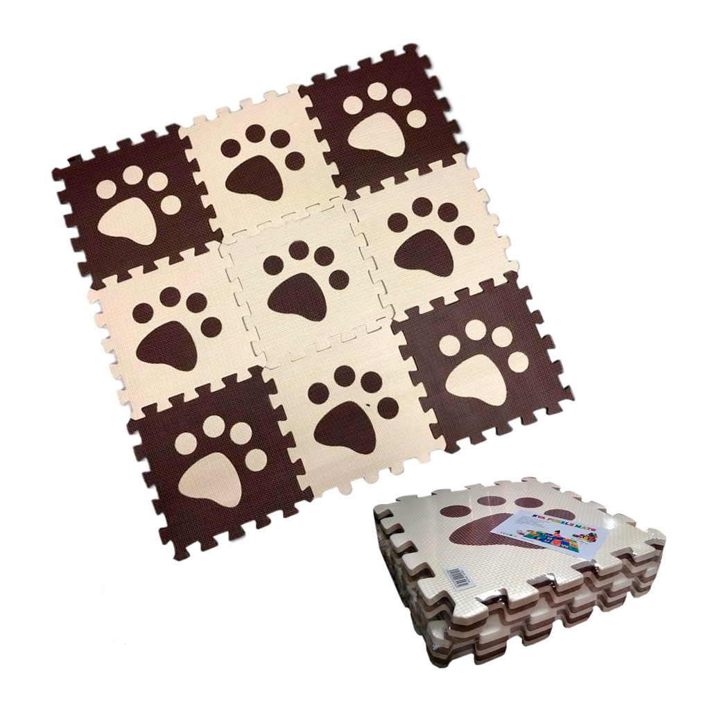 ALFOMBRA FOAMY HUELLAS 90X90X1CM 9PCS