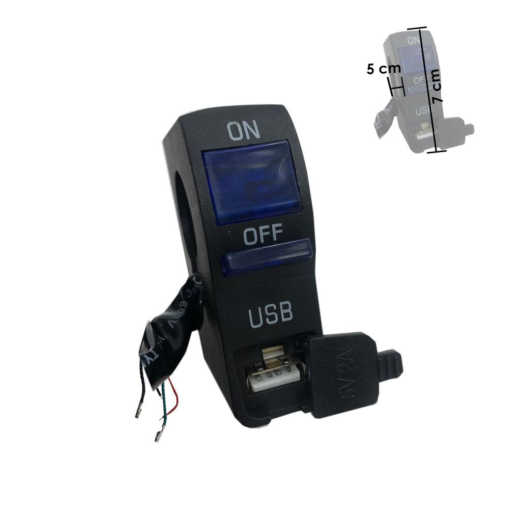 Switch para moto con usb