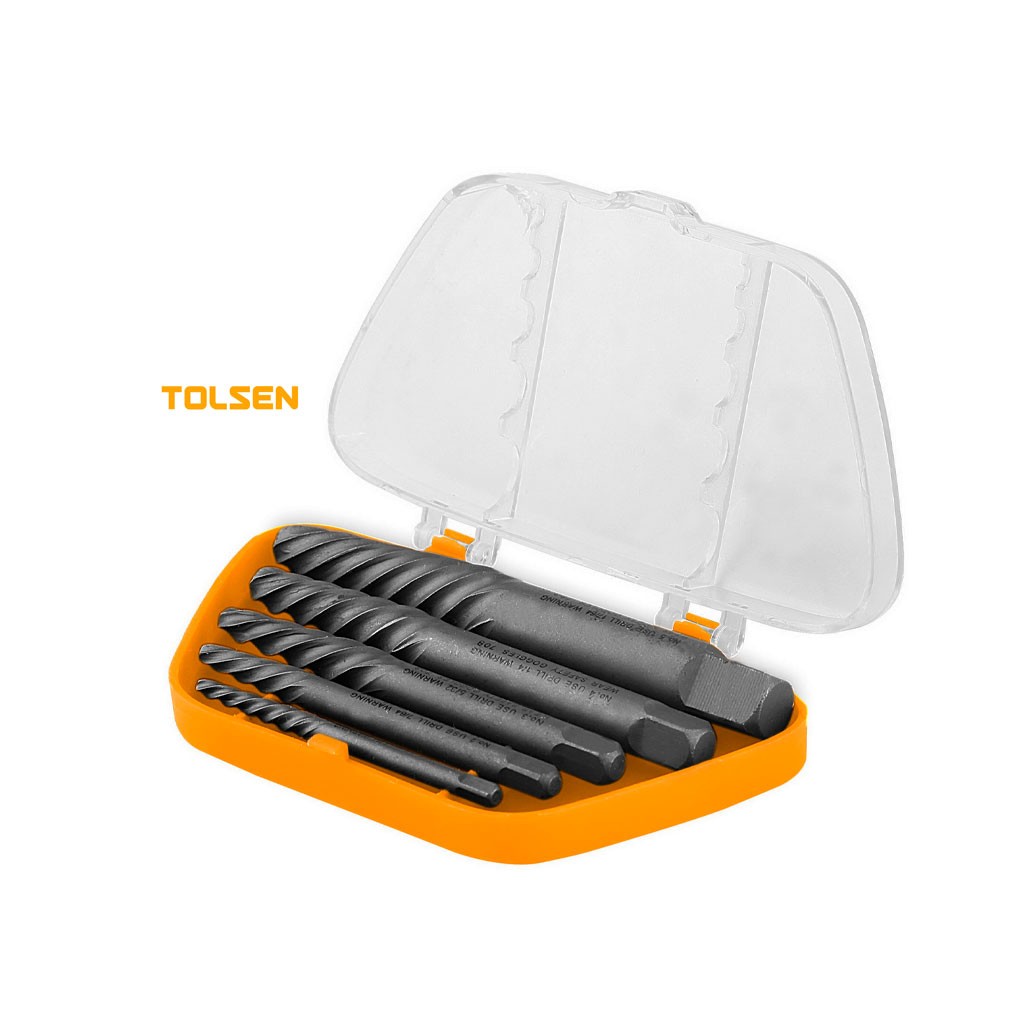 EXTRACTOR DE TORNILLO 5 PCS C/ESTUCHE TOLSEN
