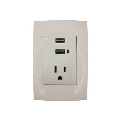 TOMACORRIENTE INCRUSTAR C/TIERRA 2 USB VOLTECK