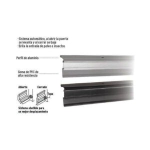 GUARDAPOLVO AUTOMATICO ALUMINIO 100CM HERMEX