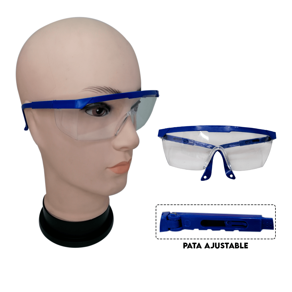 LENTES PROTECTORES TRANSPARENTE AZUL AJUST