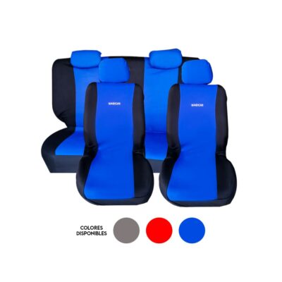 FUNDAS P/ASIENTO 8 PCS 642050 GRIS ROJO AZUL