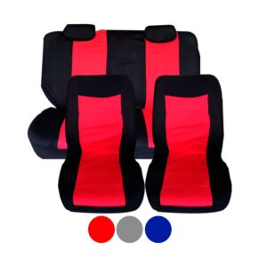 FUNDAS P/ASIENTO 6 PCS 642080 GRIS ROJO AZUL