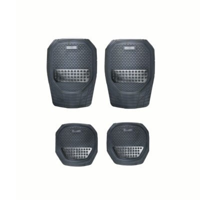 ALFOMBRA DE HULE C/ANTIDESLIZANTE 4 PCS GRIS