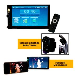 RADIO P/CARRO DOBLE DIN MP3/SD/USB/BLUE CONTROL TIMON