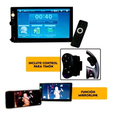 RADIO P/CARRO DOBLE DIN MP3/SD/USB/BLUE CONTROL TIMON
