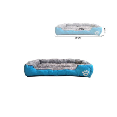 CAMA P/MASCOTA 47X61X12CM CELESTE C/ GRIS  830105