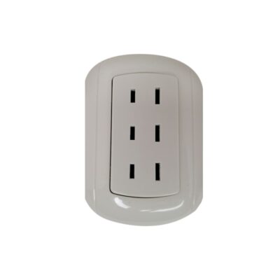 TOMACORRIENTE TRIPLE SOBREPONER 15A/125V BEIGE