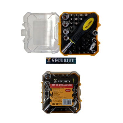 DESARMADOR SOCKETS Y PUNTAS 34 PCS SECURITY