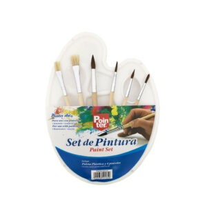 PINCELES ARTISTICOS 6 PCS PALETA 22X16.5CM AB412-6
