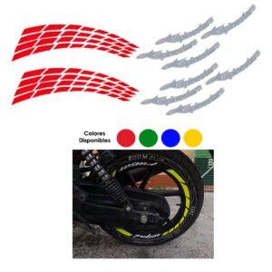 STICKER P/AROS DE MOTO FRANJAS ALPINE P/2 LLANTAS