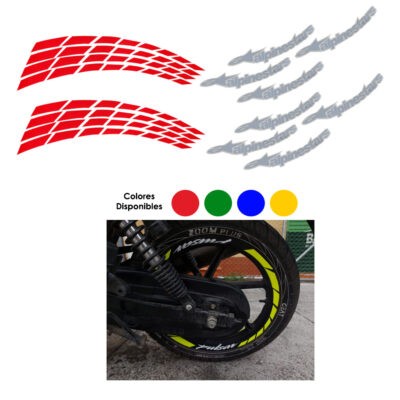 STICKER P/AROS DE MOTO FRANJAS ALPINE P/2 LLANTAS