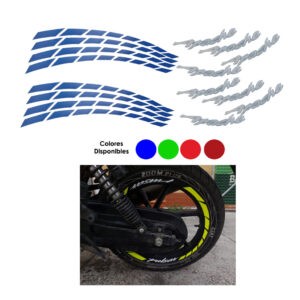 STICKER P/AROS DE MOTO FRANJAS APACHE P/2 LLANTAS