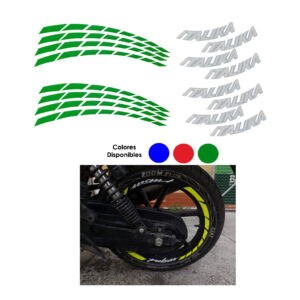 STICKER P/AROS DE MOTO FRANJAS ITALIKA  P/2 LLANTAS