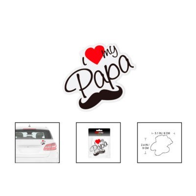 STICKER  I LOVE MY PAPA  8X6.5CM