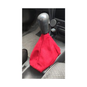 BOTA P/ PALANCA DE CAMBIOS TELA  ALCANTARA ROJA