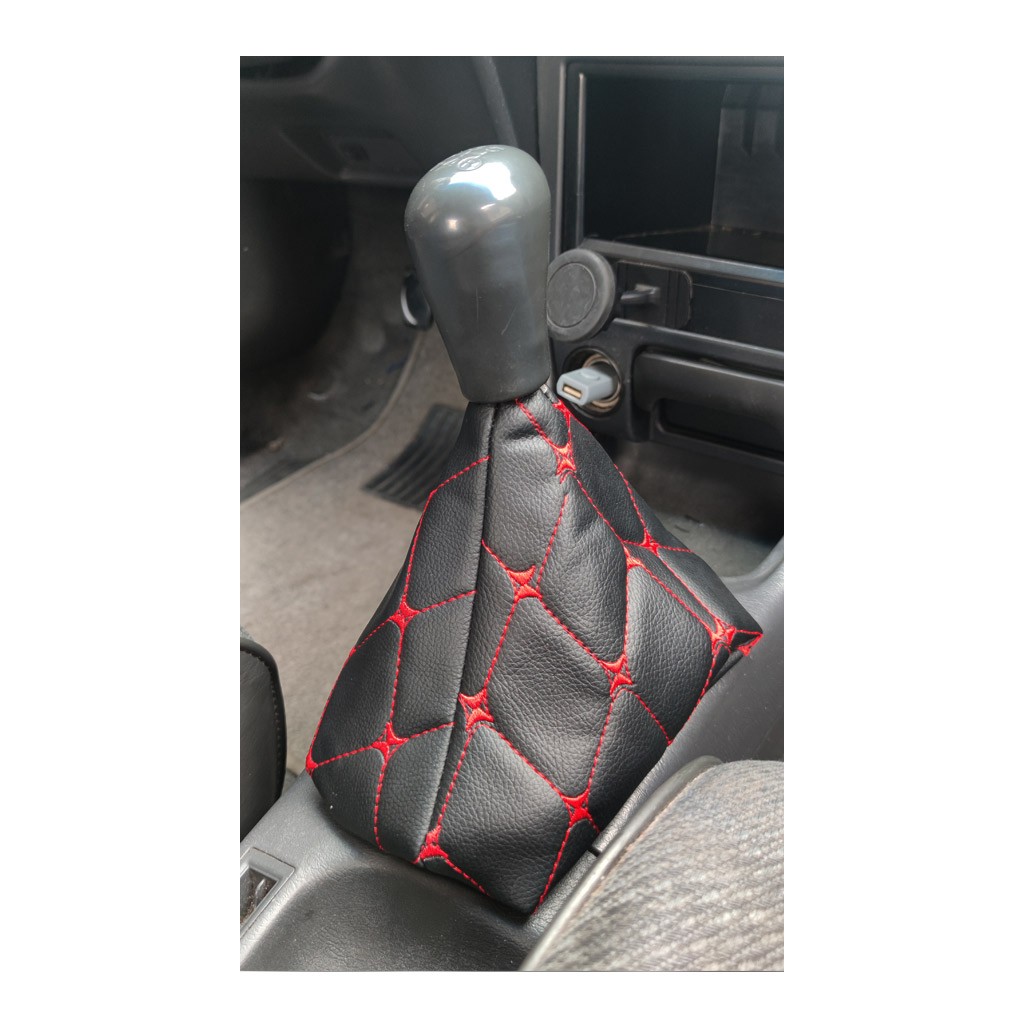 BOTA P/ PALANCA DE CAMBIOS NEGRO C/ROJO