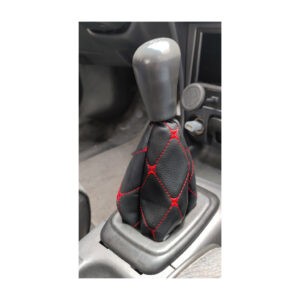 BOTA P/ PALANCA DE CAMBIOS MINI  NEGRO C/ROJO