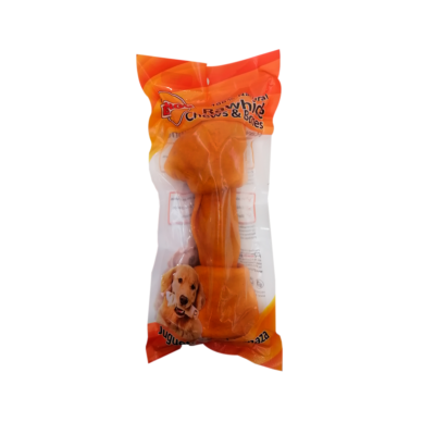 JUGUETE DE CARNAZA HUESO 7-8  POLLO 1PC