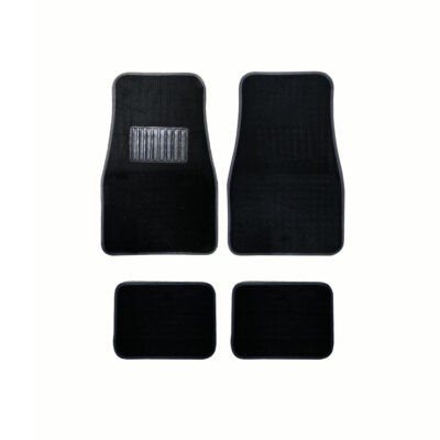 ALFOMBRA P/CARRO 4 PCS NEGRO-GRIS AFELPADA
