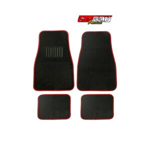 ALFOMBRA P/CARRO 4 PCS CF-ROJO AFELPADA