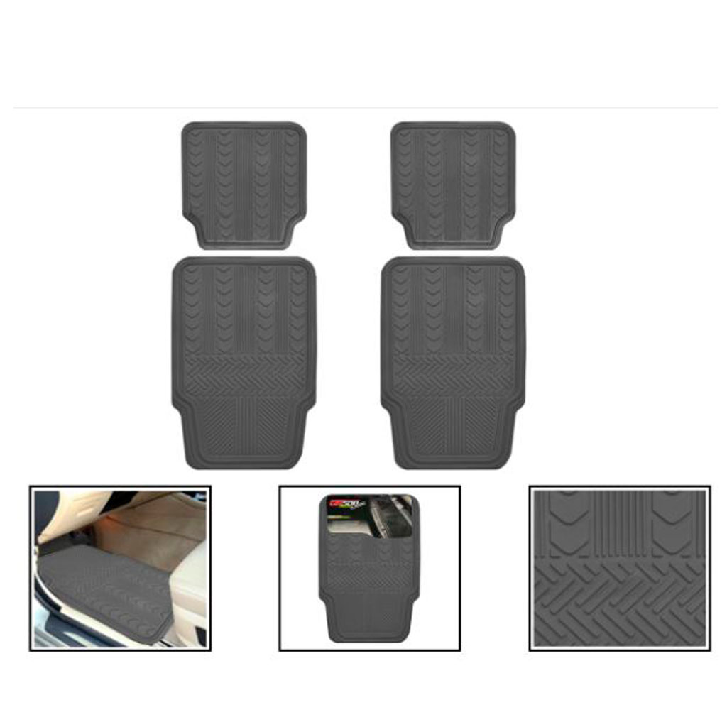 ALFOMBRA P/CARRO HULE GRIS 4PCS