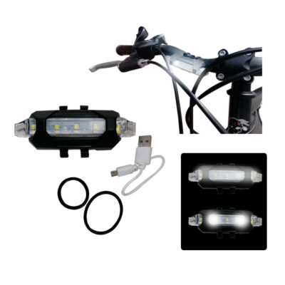 LUZ P/BICICLETA USB RECARGABLE ROJO/BLANCO