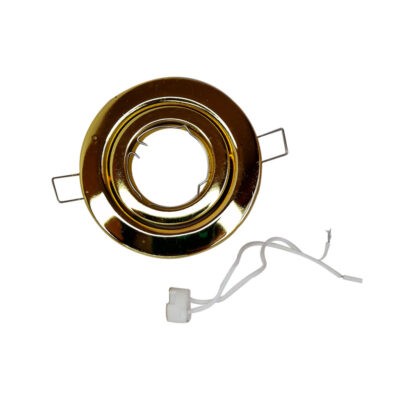 LAMPARA OJO DE BUEY DORADO 10CM GX 5.3 ROCKWELL