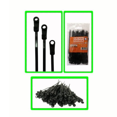 ABRAZADERA PLASTICA NEGRO 6 C/OJAL