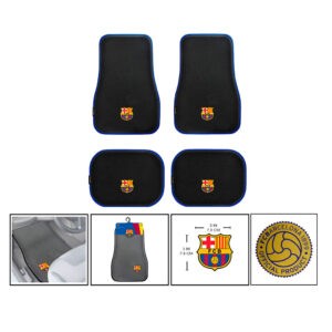 ALFOMBRA P/CARRO NEGRA C/ORILLA AZUL 4PCS FCB-CM03BL