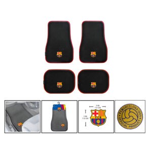 ALFOMBRA P/CARRO NEGRA C/ORILLA ROJO 4PCS FCB-CM03RD