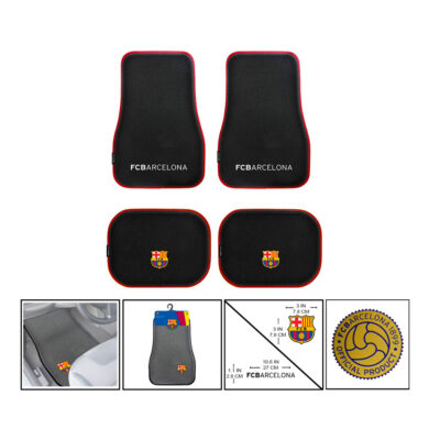 ALFOMBRA P/CARRO NEGRAS C/ORILLA ROJA 4PCS FCB-CM07RD