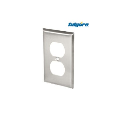 PLACA DOBLE METALICA P/TOMA EMPOTRAR FULGORE