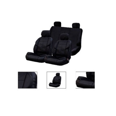 FUNDAS P/ASIENTO 8 PCS PVC NEGRO
