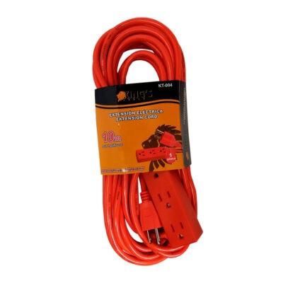 EXTENSION ELECTRICA NARANJA 10M 16AWG C/REGLETA