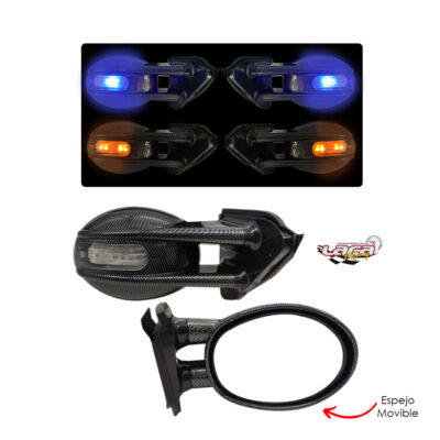 RETROVISOR 2 PCS CARBON C/LUZ LF-4621