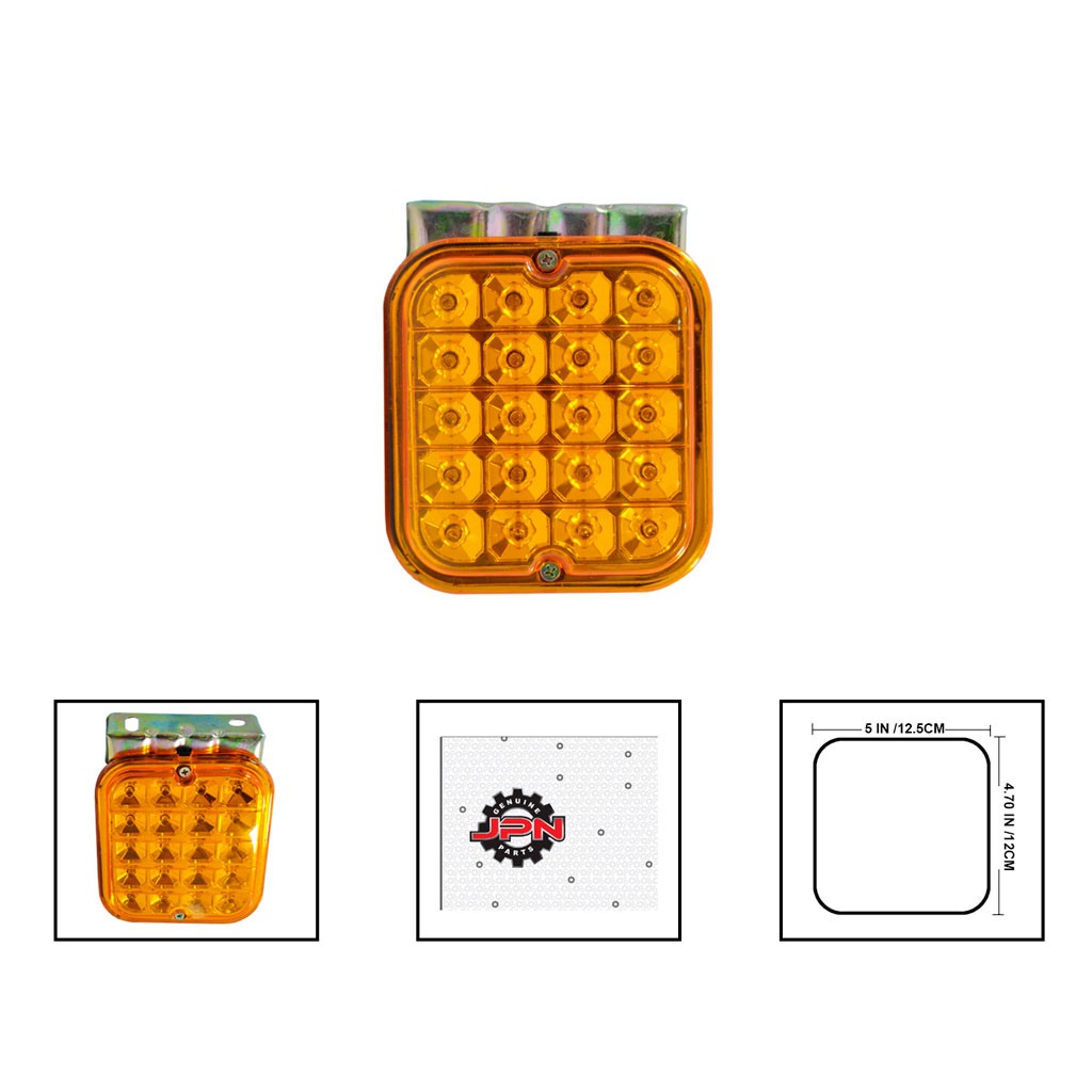 LAMPARA P/CAMION AMARILLA TRASERA 20LED 12X12CM