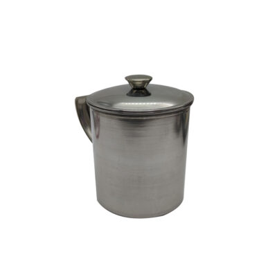 TAZA CON TAPADERA 10X9CM ACERO INOXIDABLE